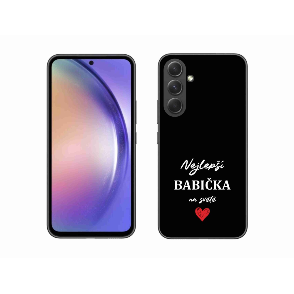 Gelový kryt mmCase na Samsung Galaxy A54 5G - nejlepší babička 1 černé pozadí