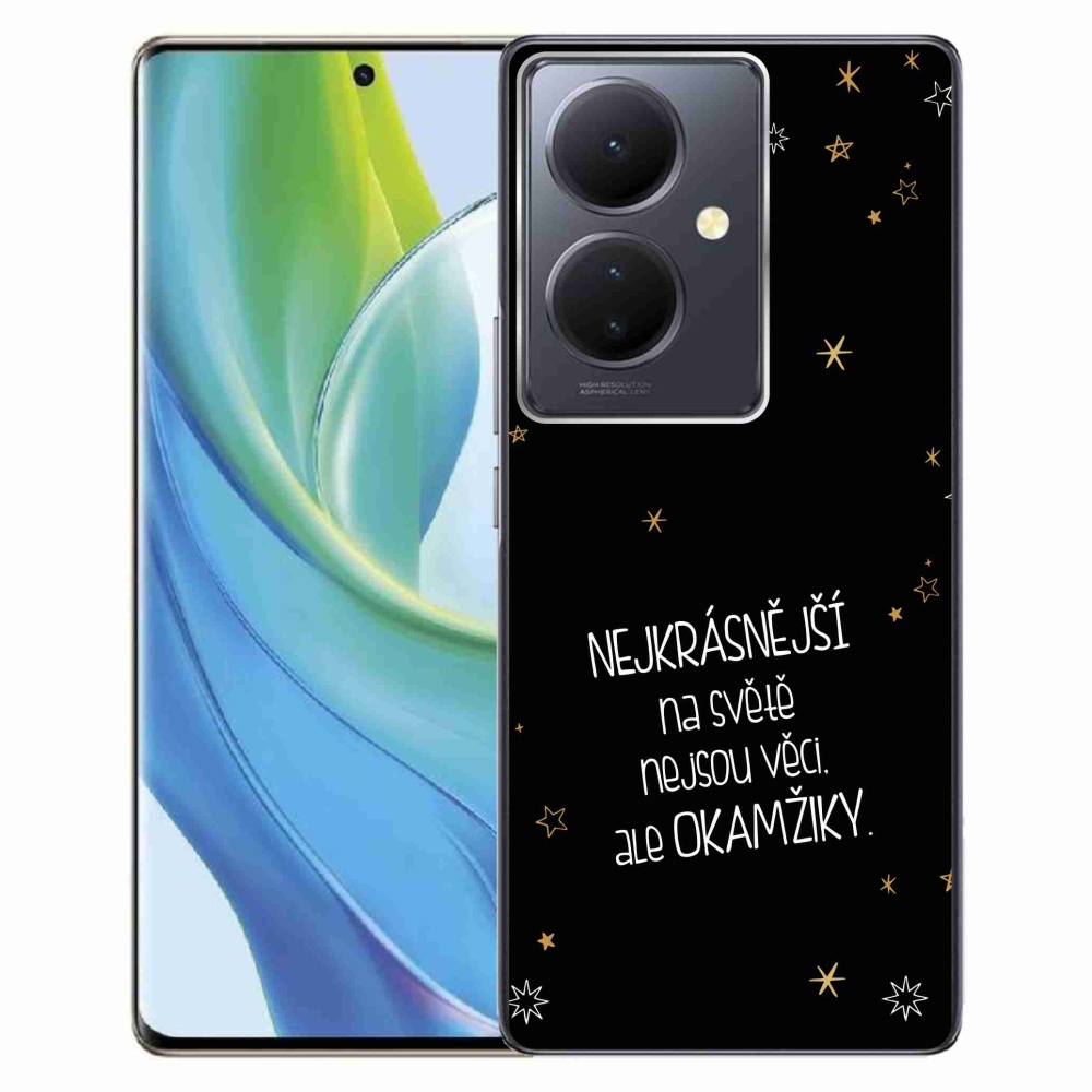 Gelový kryt mmCase na Vivo V29 Lite 5G - citát 4 černé pozadí