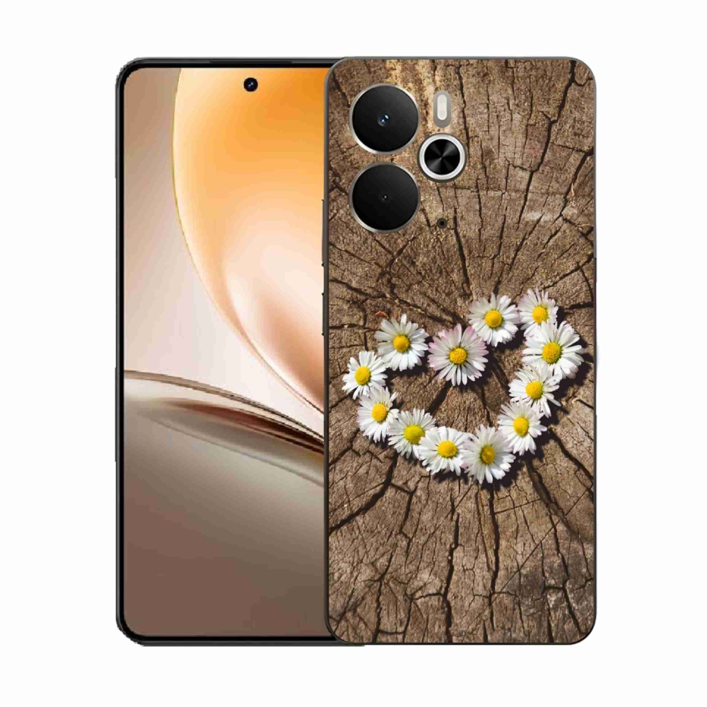 Gelový kryt mmCase na Realme 14 5G - srdce z kopretin