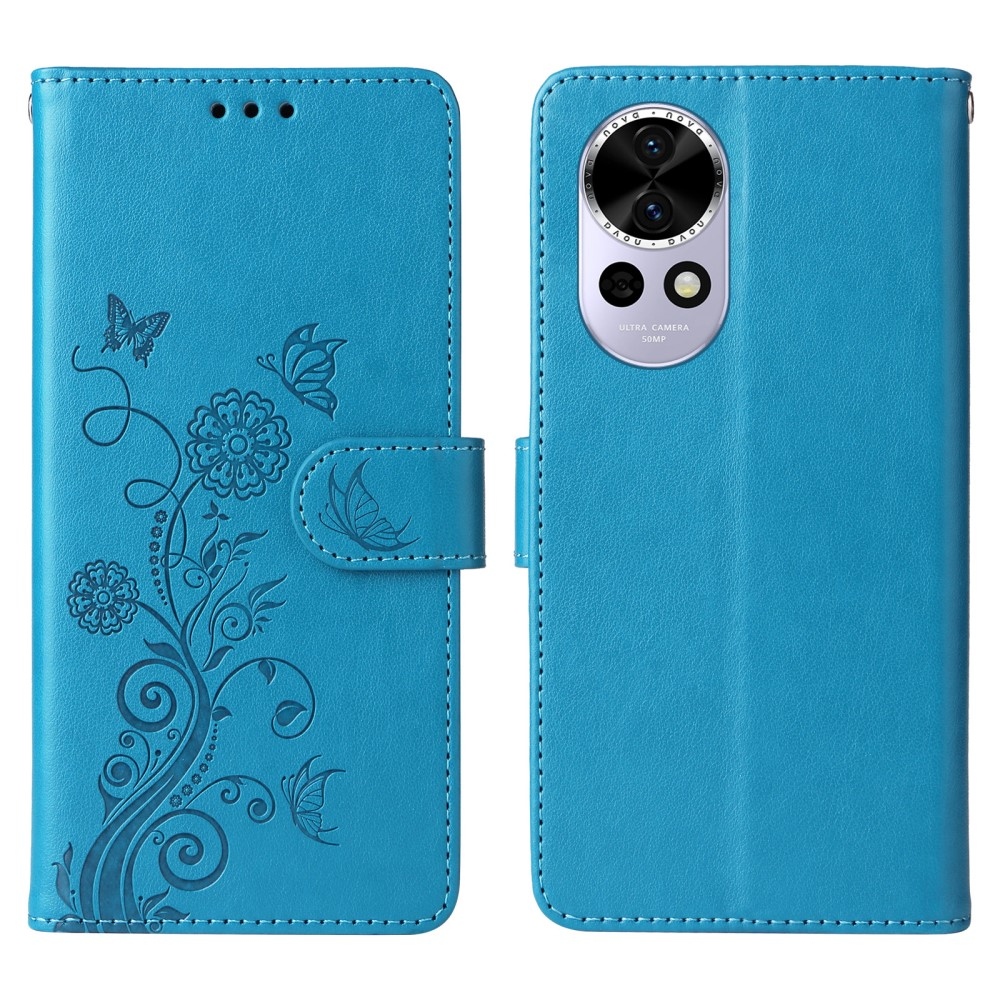 Flowery knížkové pouzdro na Huawei Nova 13 5G - modré