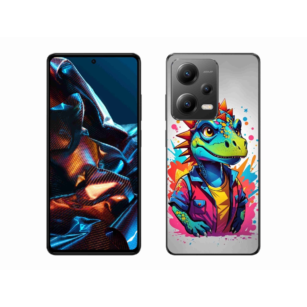 Gelový kryt mmCase na Xiaomi Redmi Note 12 Pro 5G - barevný dinosaurus