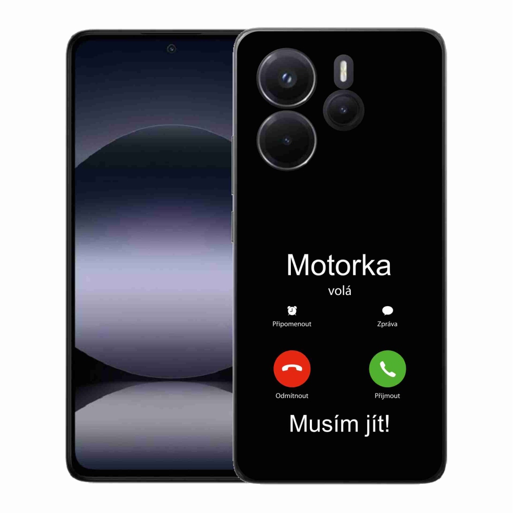 Gelový kryt mmCase na Xiaomi Redmi Note 14 - motorka volá černé pozadí