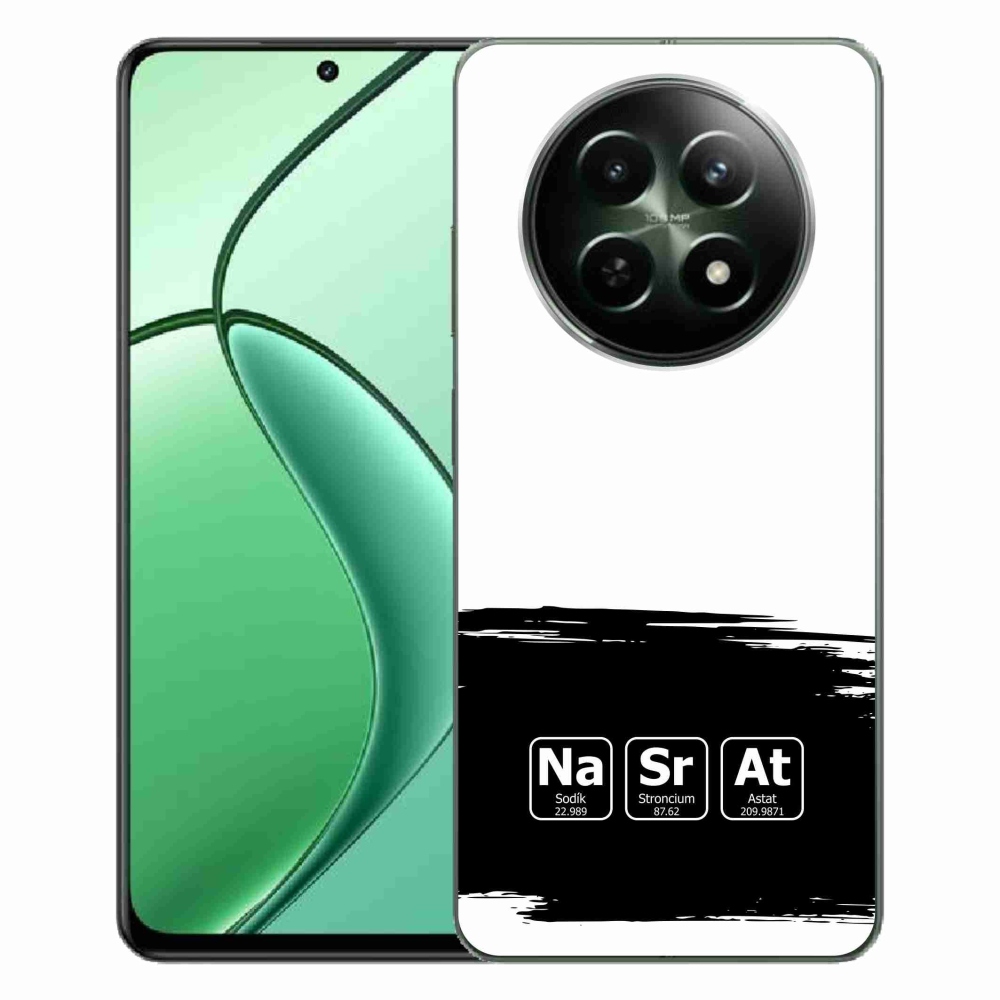 Gelový kryt mmCase na Realme 12 5G/12x 5G - chemické prvky černobílé pozadí
