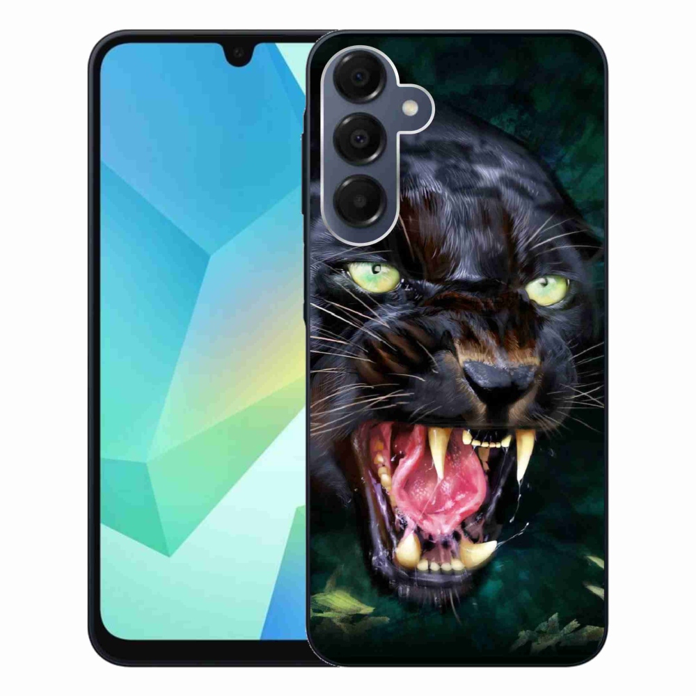 Gelový kryt mmCase na Samsung Galaxy A16 4G/5G - rozzuřený černý panter