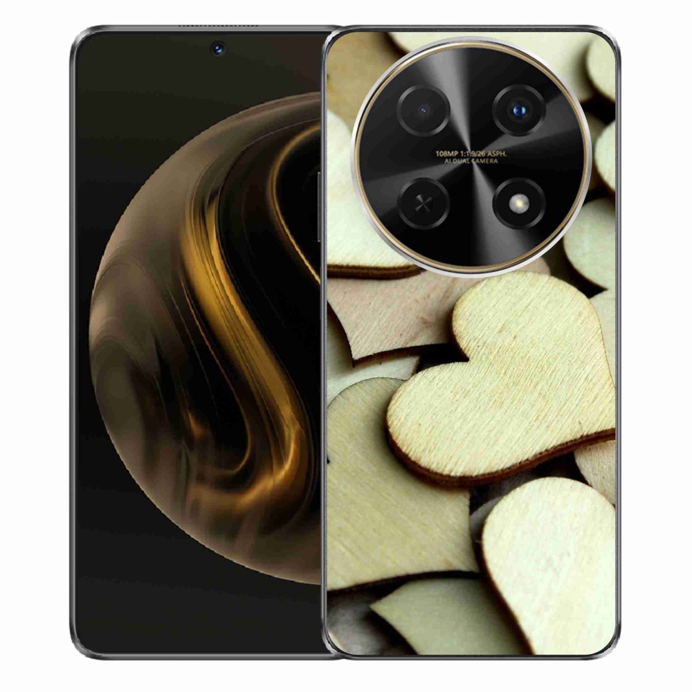 Gelový kryt mmCase na Huawei Nova 12i - dřevěná srdíčka