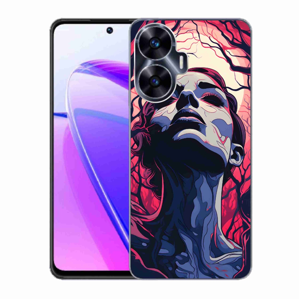 Gelový kryt mmCase na Realme C55 - abstraktní obličej