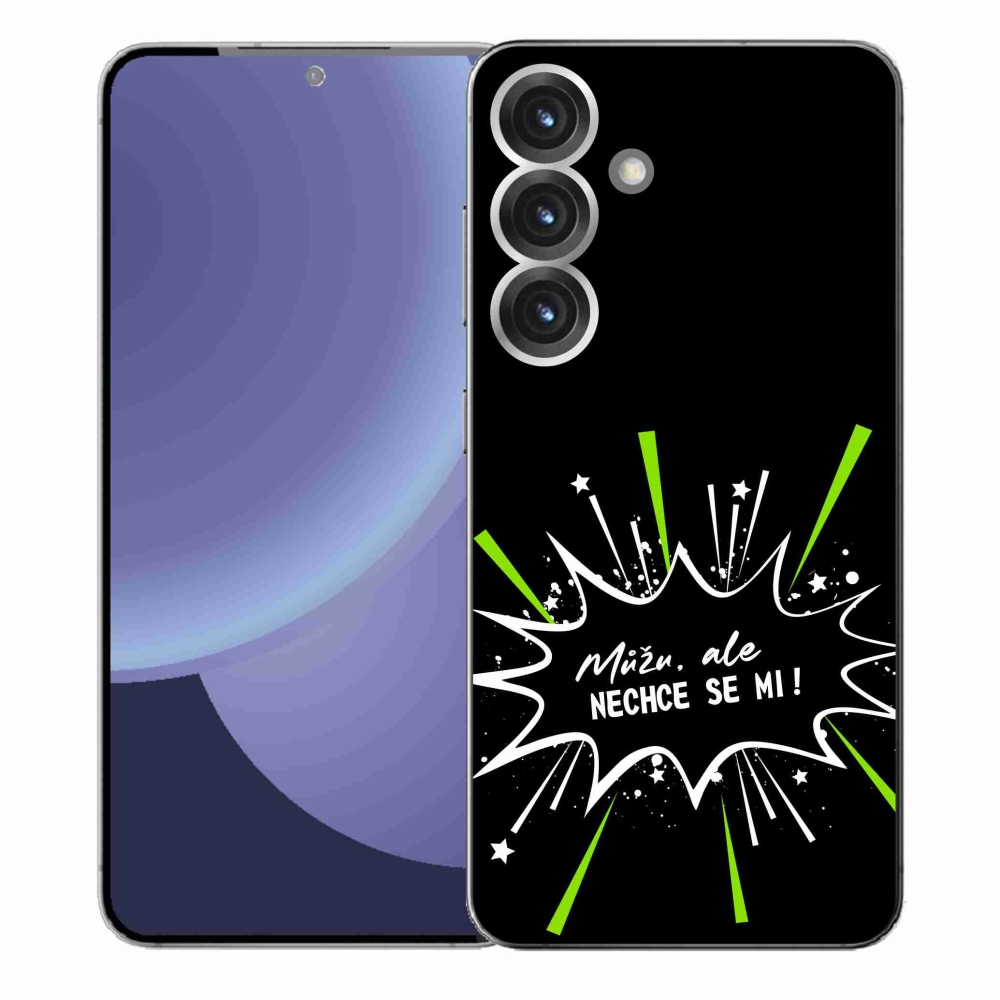 Gelový kryt mmCase na Samsung Galaxy S25+ - vtipný text 11 černé pozadí