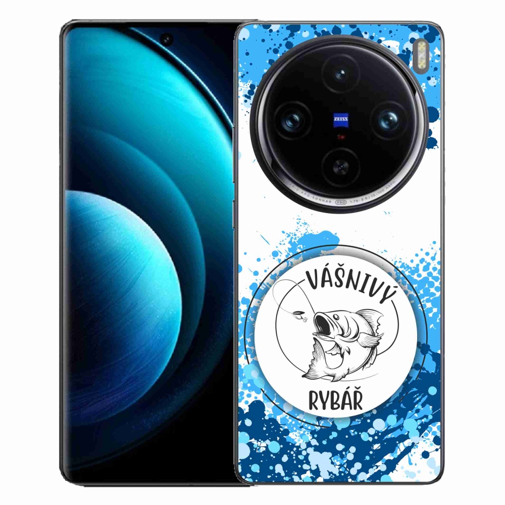 Gelový kryt mmCase na Vivo X100 Pro 5G - vášnivý rybář bílé pozadí