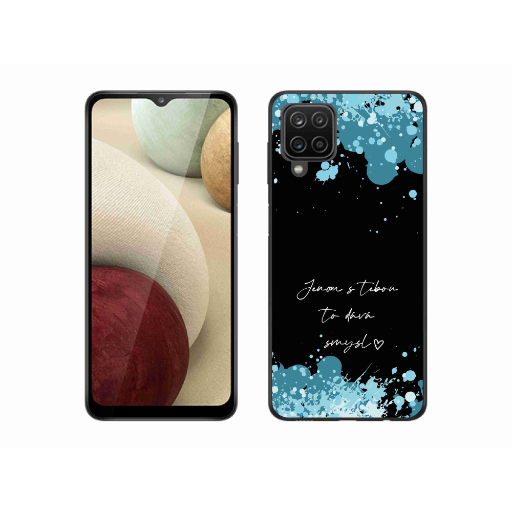 Gelový kryt mmCase na Samsung Galaxy A12 - zamilovaný text černé pozadí