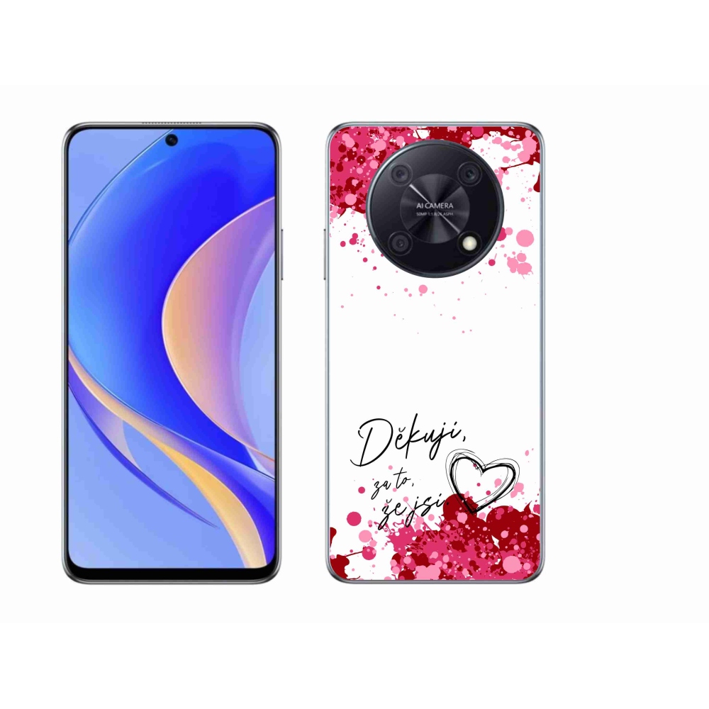 Gelový kryt mmCase na Huawei Nova Y90 - zamilovaný text 2 bílé pozadí