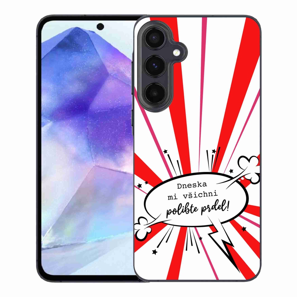 Gelový kryt mmCase na Samsung Galaxy A55 5G - vtipný text 15 bílé pozadí