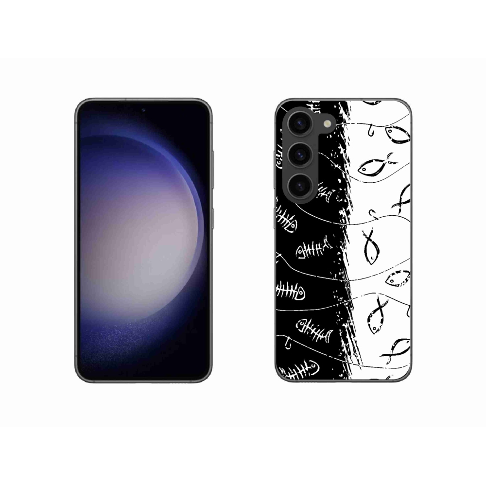 Gelový kryt mmCase na Samsung Galaxy S23 5G - kostry a rybky