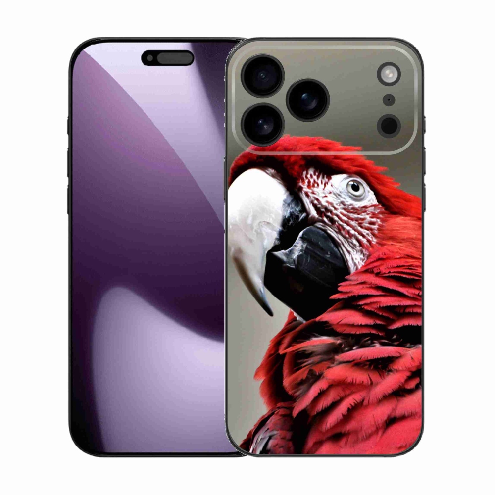 Gelový kryt mmCase na iPhone 17 Pro Max - papoušek ara červený
