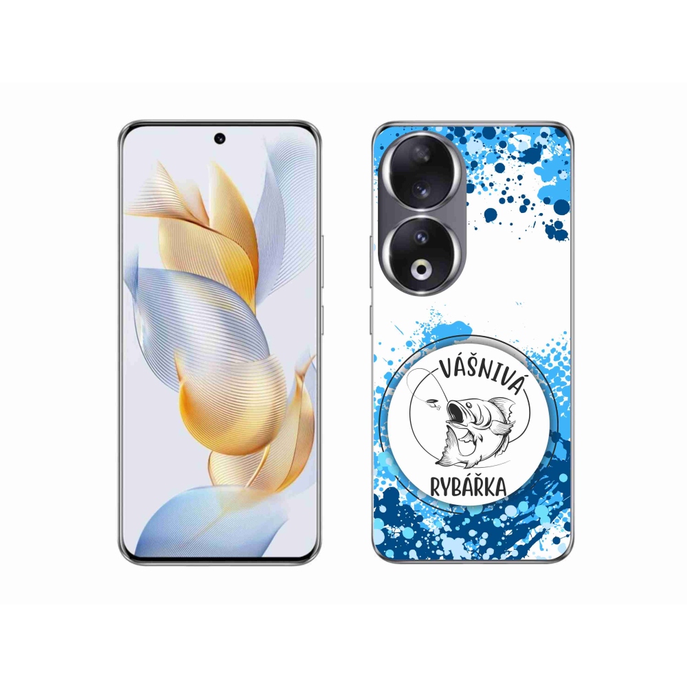 Gelový kryt mmCase na Honor 90 - vášnivá rybářka bílé pozadí