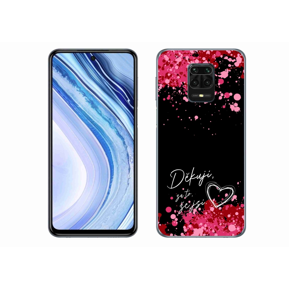 Gelový kryt mmCase na Xiaomi Redmi Note 9S - zamilovaný text 2 černé pozadí