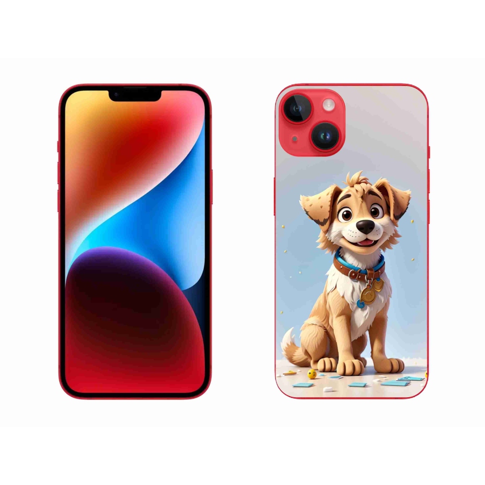 Gelový kryt mmCase na iPhone 14 Plus - kreslené štěně