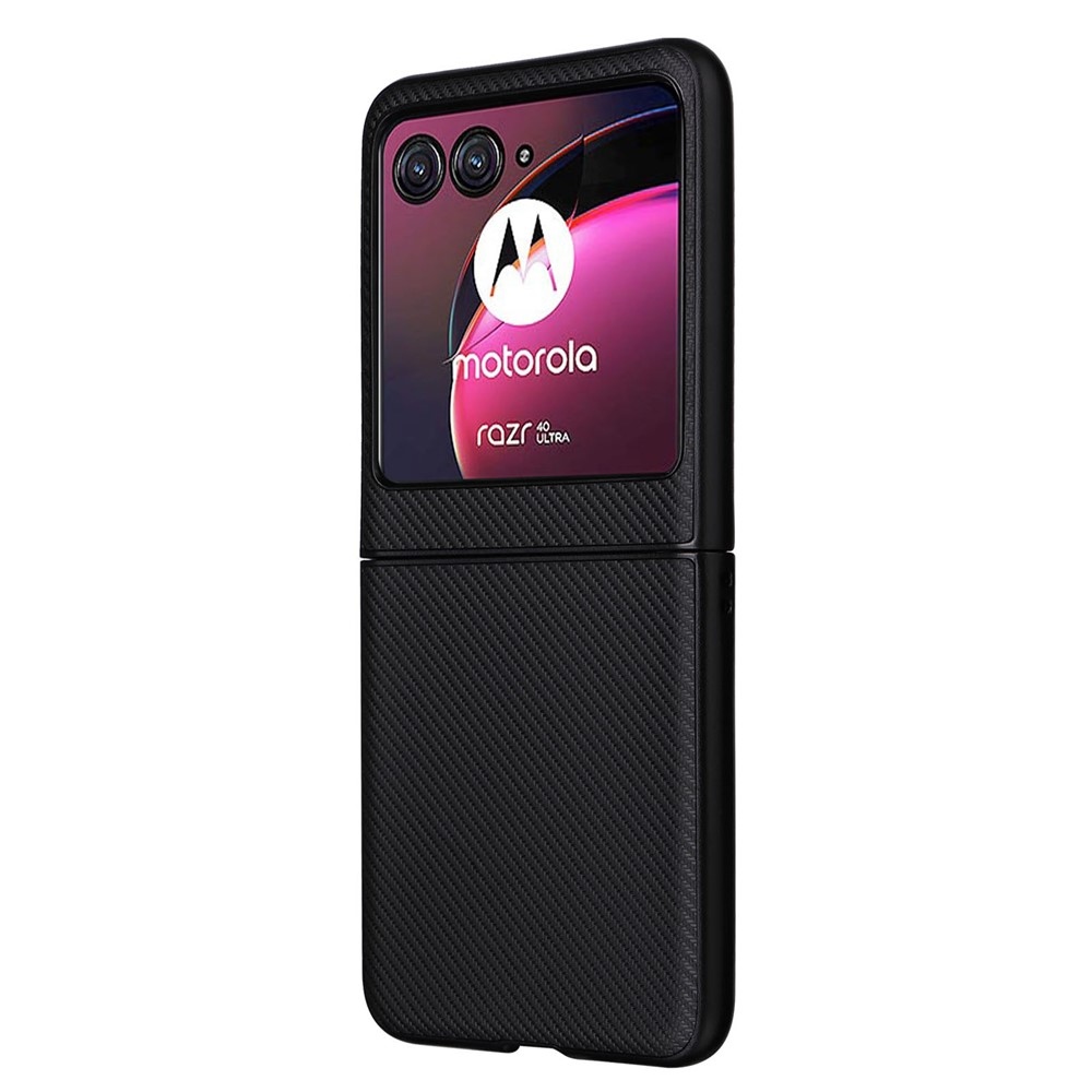 Textury plastový kryt s umělou kůží na Motorola Razr 40 Ultra 5G - černý