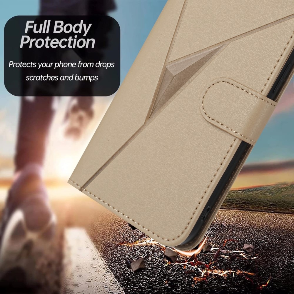 Triangles knížkové pouzdro na Realme 14 5G - zlaté