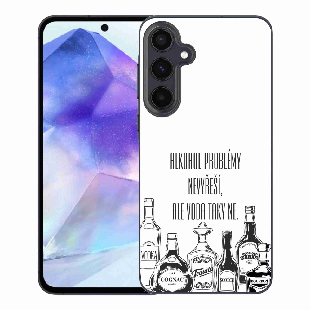 Gelový kryt mmCase na Samsung Galaxy A55 5G - vtipný text bílé pozadí