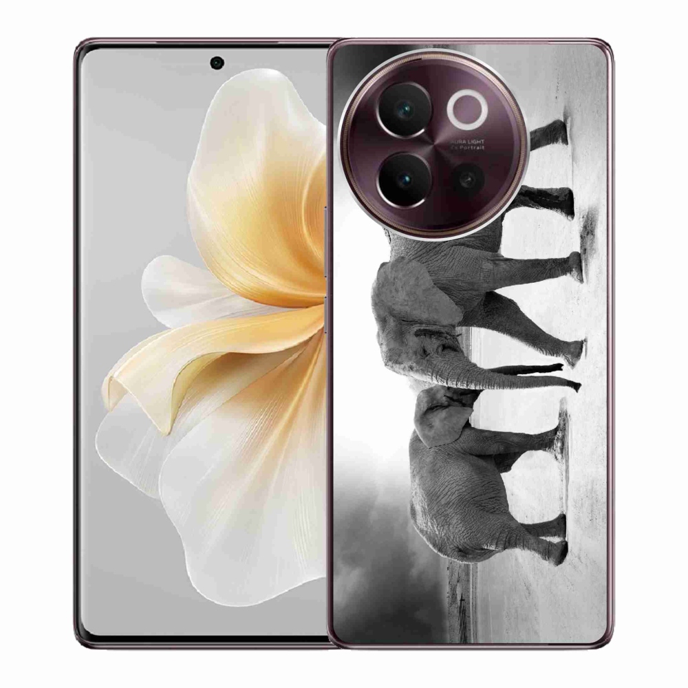 Gelový kryt mmCase na Vivo V40 Lite 5G - černobílí sloni