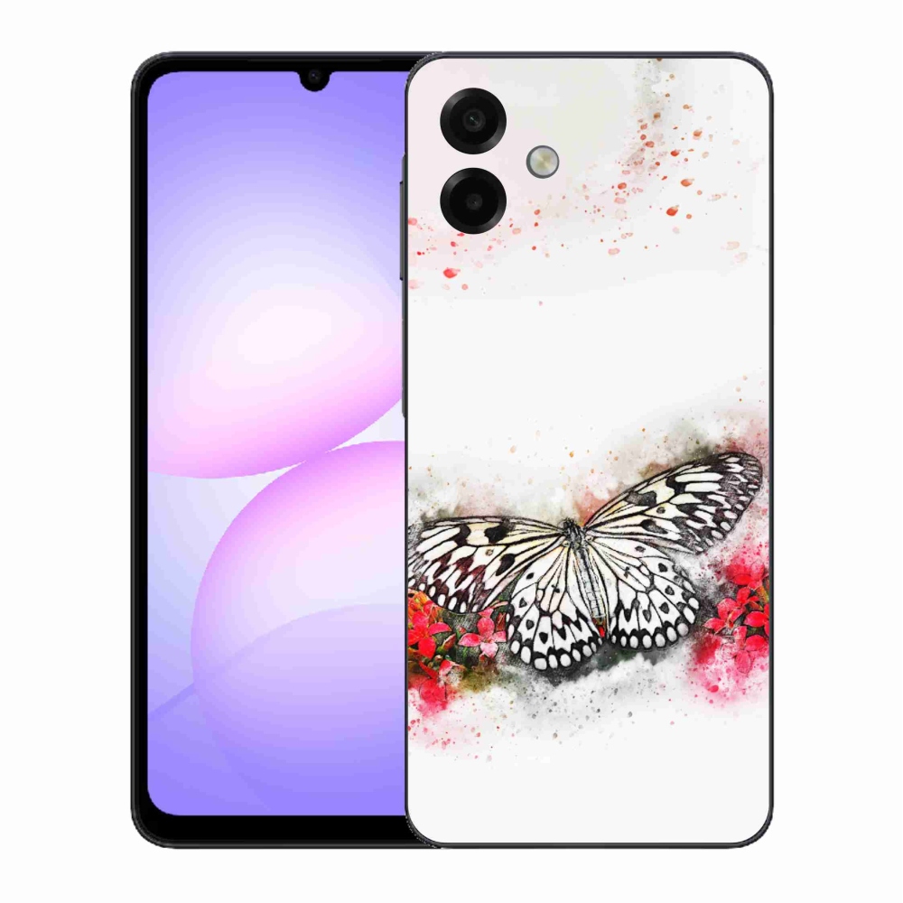 Gelový kryt mmCase na Samsung Galaxy A07 4G - černobílý motýl