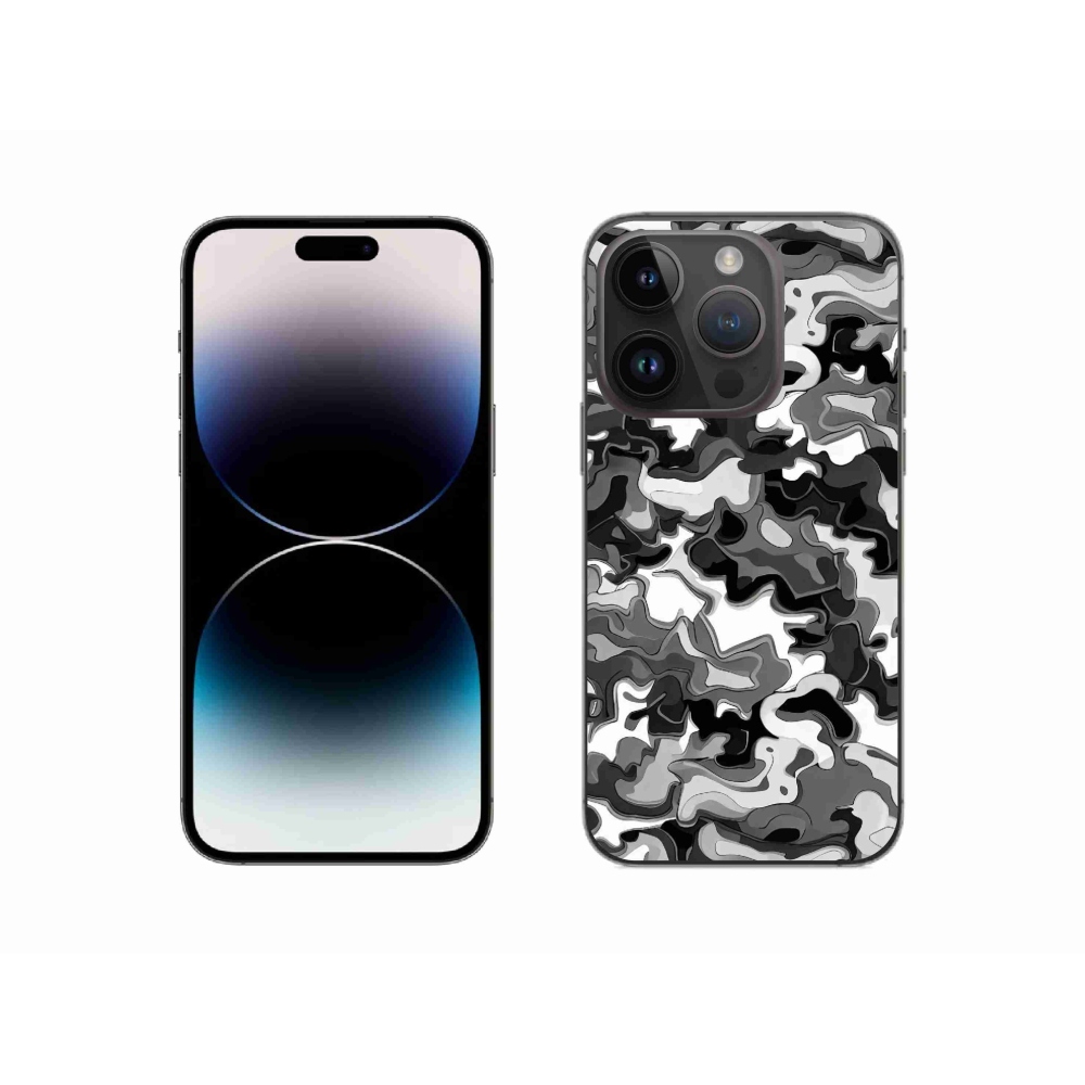 Gelový kryt mmCase na iPhone 14 Pro - maskáčový vzor 3