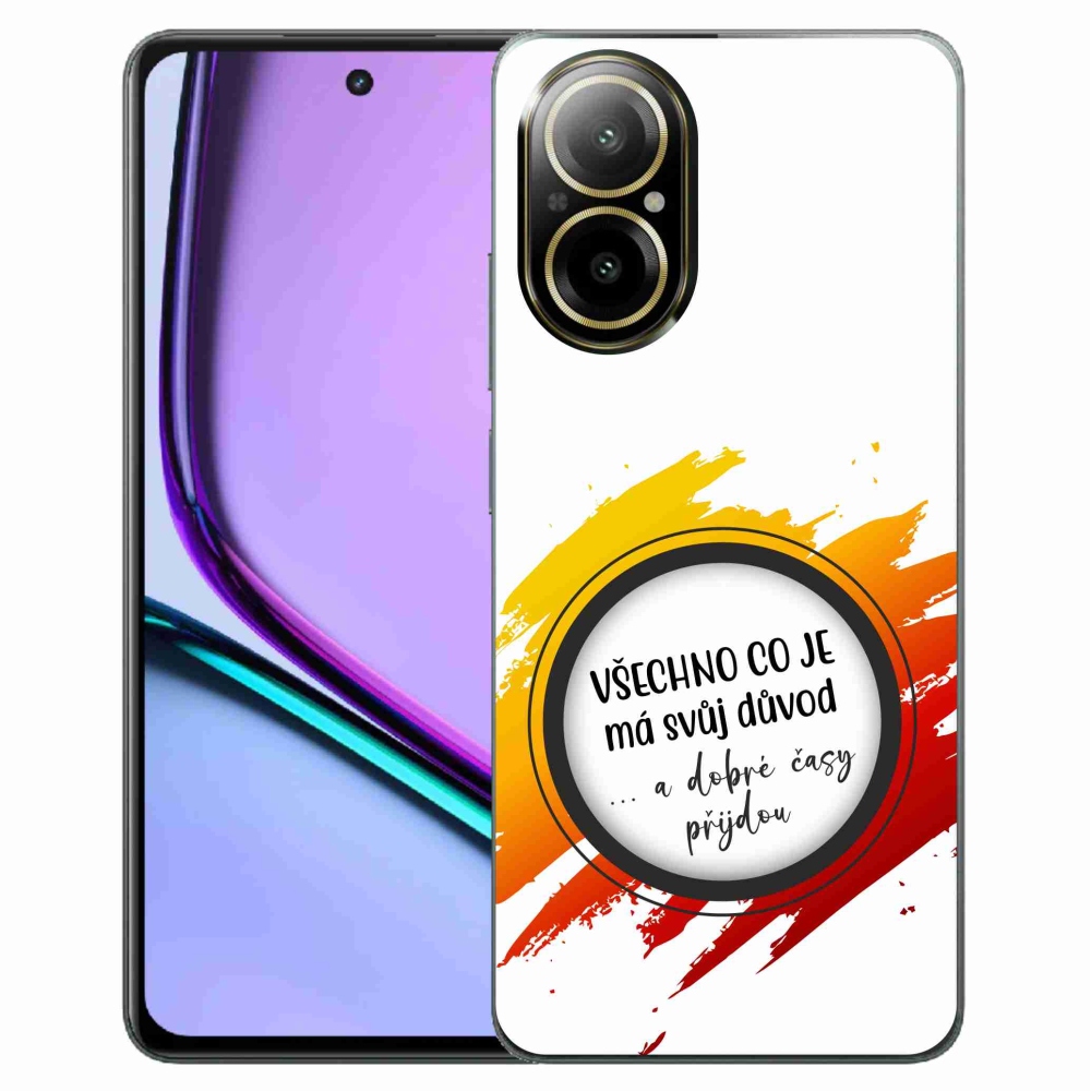 Gelový kryt mmCase na Realme C67 - citát 3 bílé pozadí