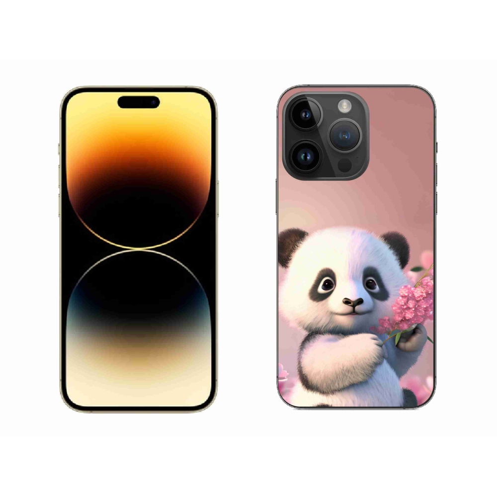 Gelový kryt mmCase na iPhone 14 Pro Max - roztomilá panda
