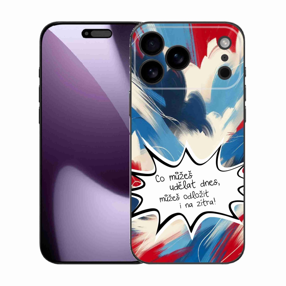 Gelový kryt mmCase na iPhone 17 Pro Max - vtipný text 9 bílé pozadí