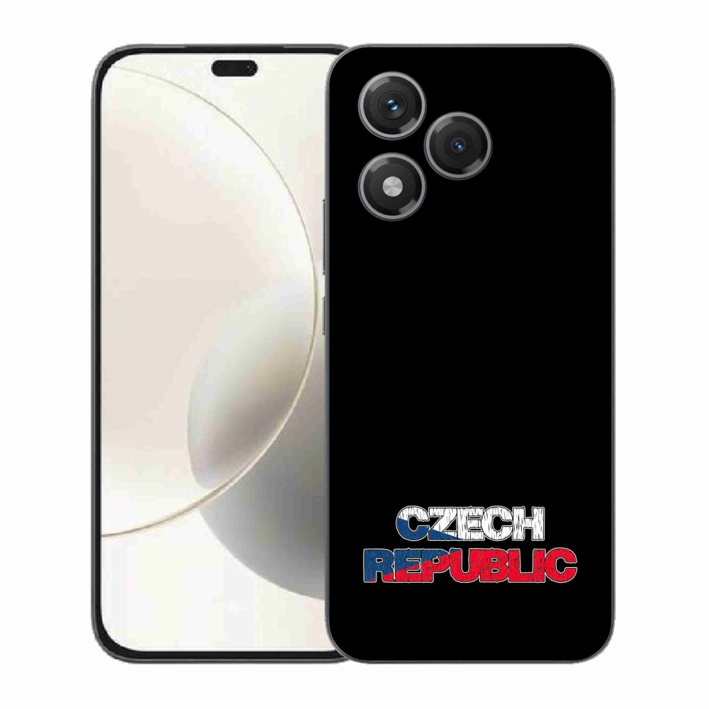 Gelový kryt mmCase na Honor 400 Lite - Czech Republic černé pozadí