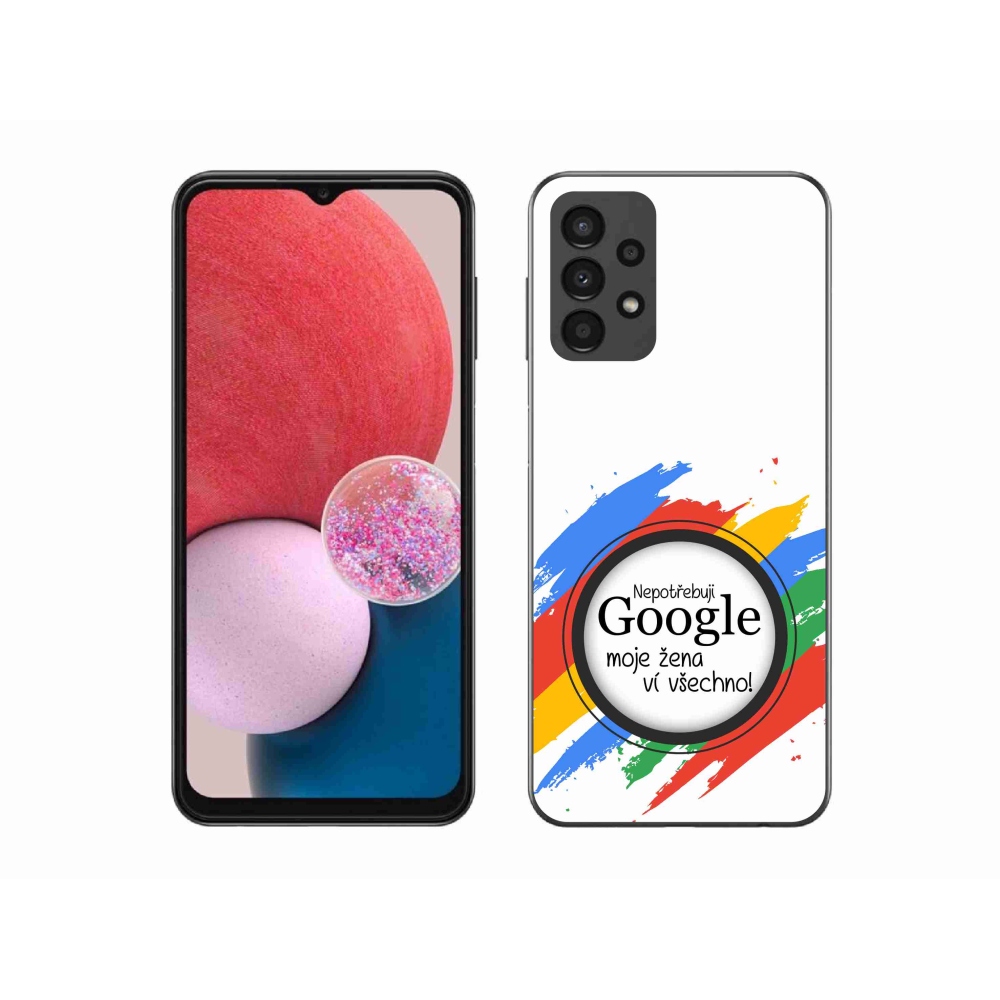 Gelový kryt mmCase na Samsung Galaxy A13 4G - žena ví všechno bílé pozadí