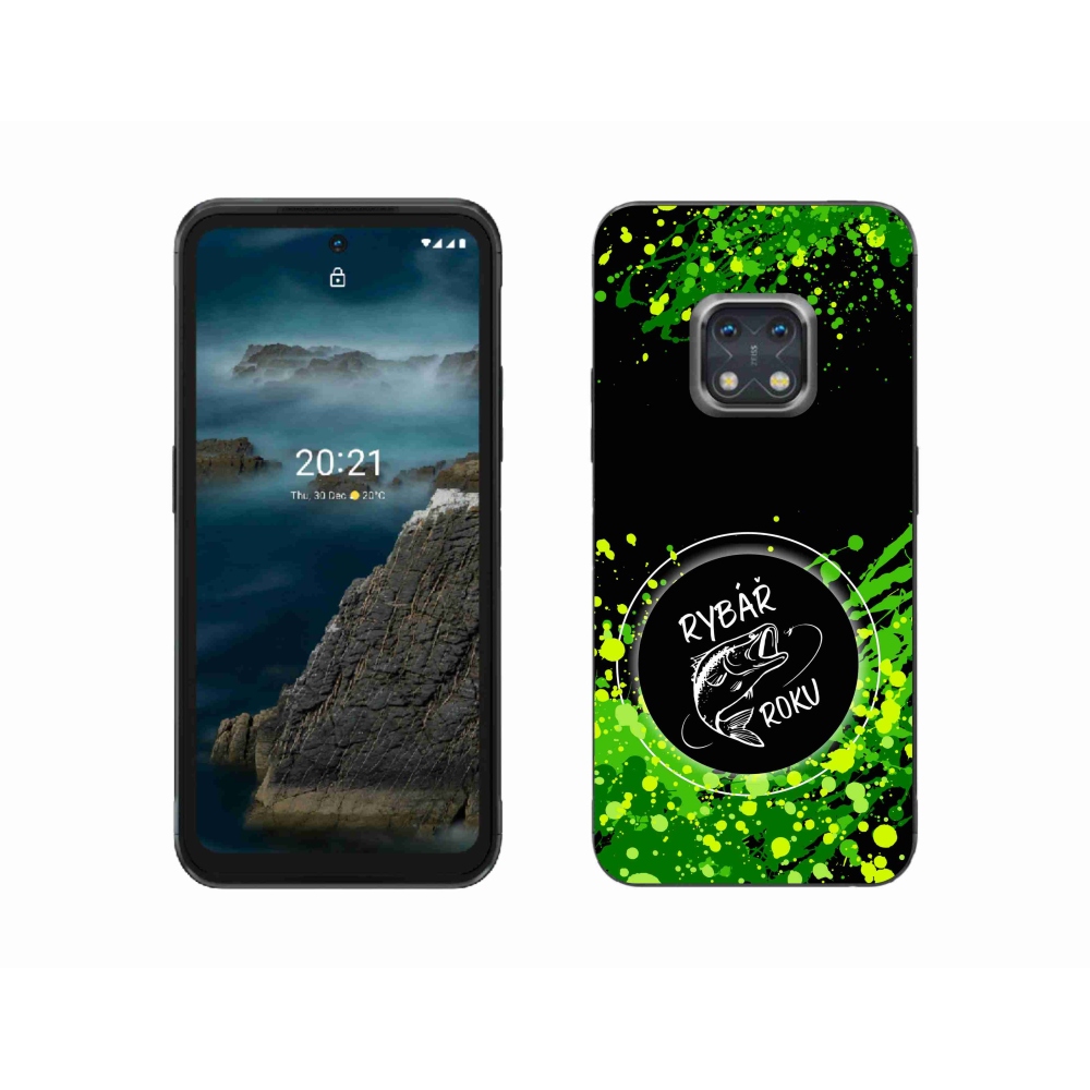 Gelový kryt mmCase na Nokia XR20 - rybář roku černé pozadí