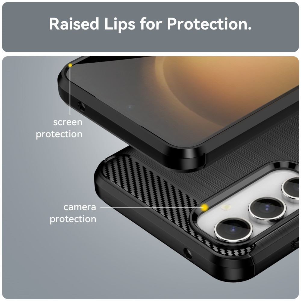 Carbon odolný gelový obal na Samsung Galaxy S23 FE - černý