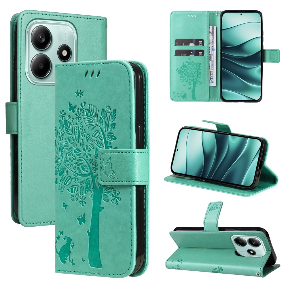 Trees knížkové pouzdro na Xiaomi Redmi Note 14 5G - modrozelené