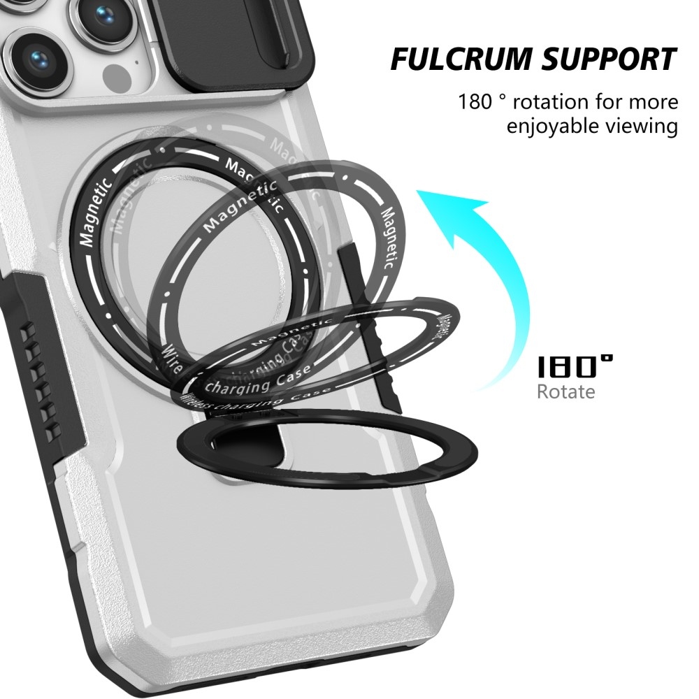 Military odolný kryt s MagSafe na iPhone 14 Pro Max - černý/bílý