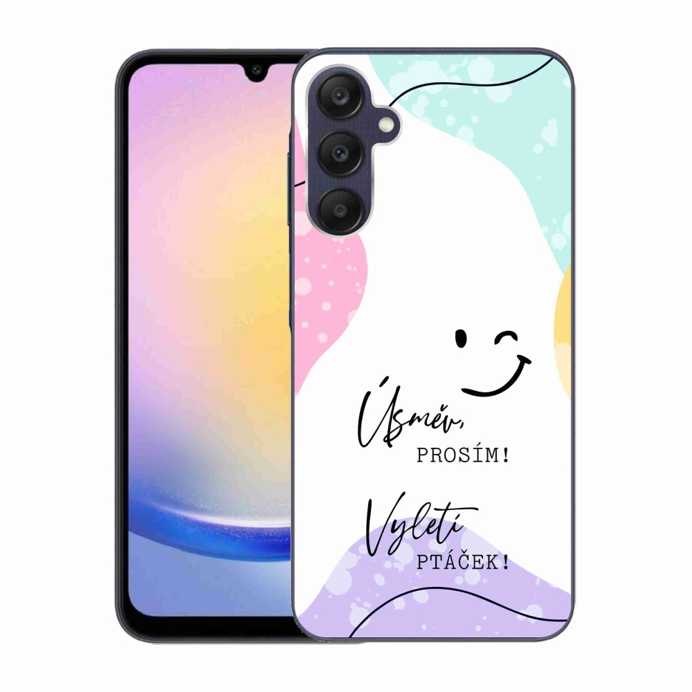 Gelový kryt mmCase na Samsung Galaxy A25 5G - vtipný text 4 bílé pozadí