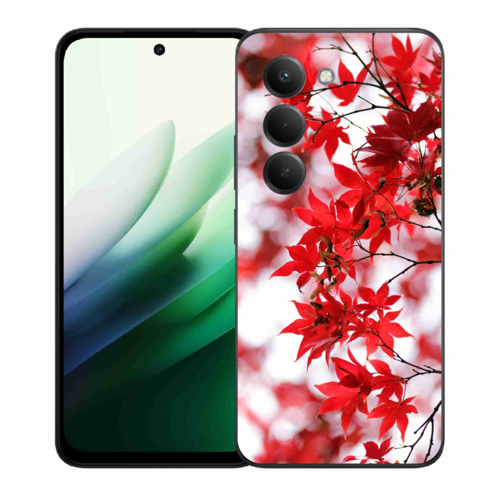 Gelový kryt mmCase na Xiaomi Redmi 15 5G (169mm) - červené listy