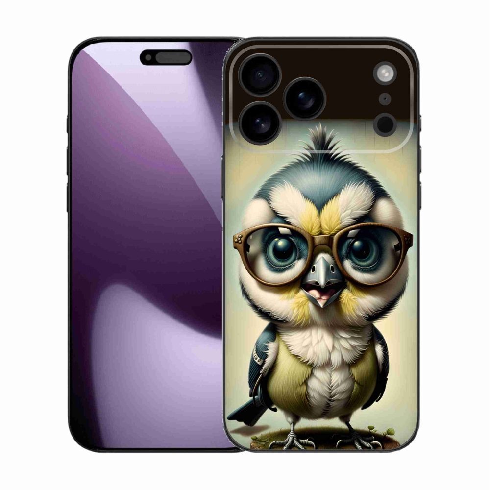 Gelový kryt mmCase na iPhone 17 Pro Max - mládě s brýlemi