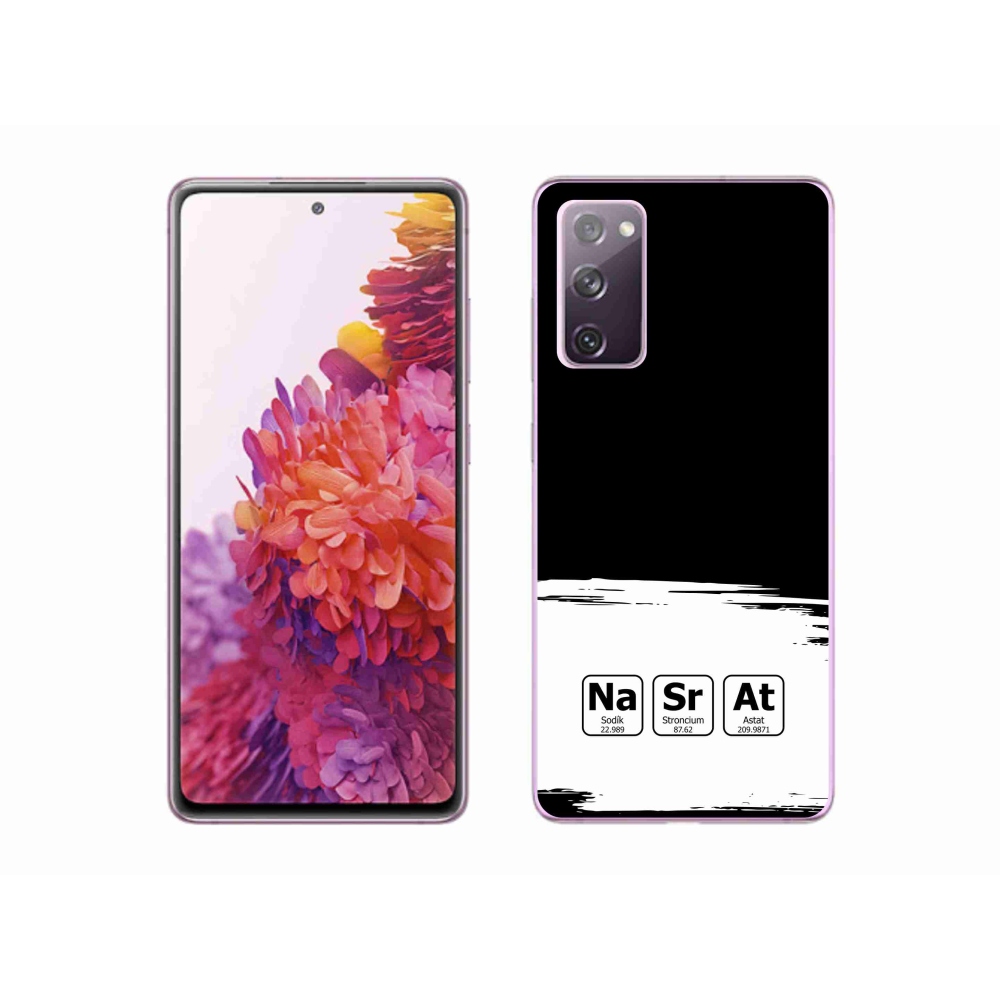 Gelový kryt mmCase na Samsung Galaxy S20 FE - chemické prvky bíločerné pozadí