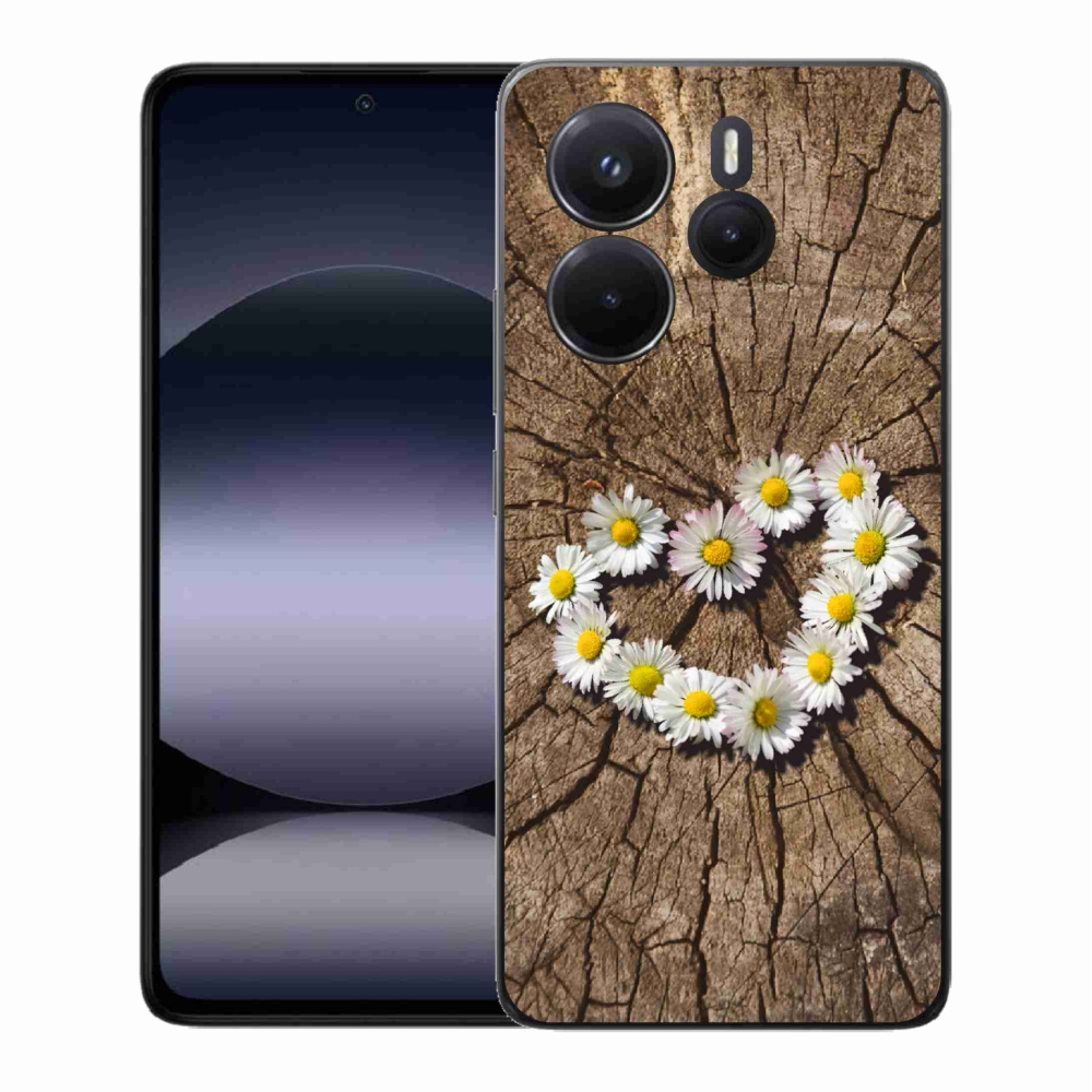 Gelový kryt mmCase na Xiaomi Redmi Note 14 - srdce z kopretin