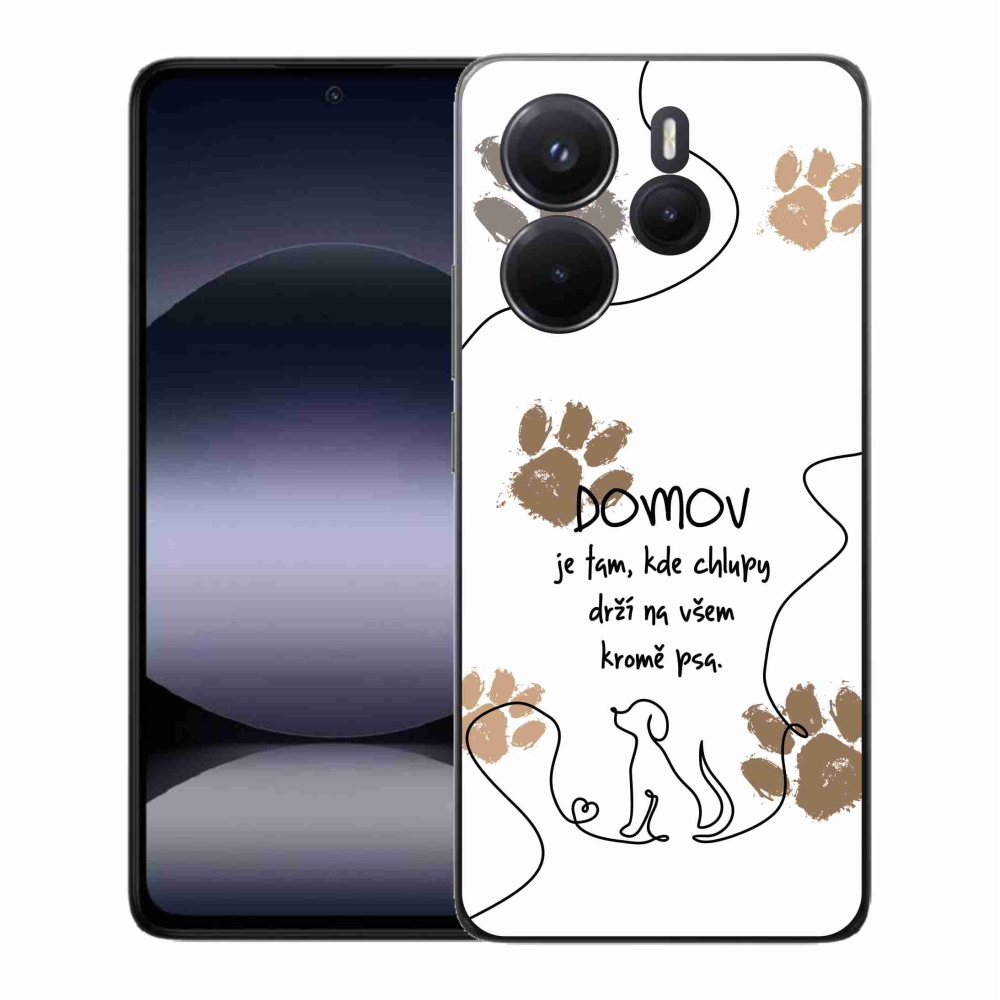 Gelový kryt mmCase na Xiaomi Redmi Note 14 - psí motiv bílé pozadí