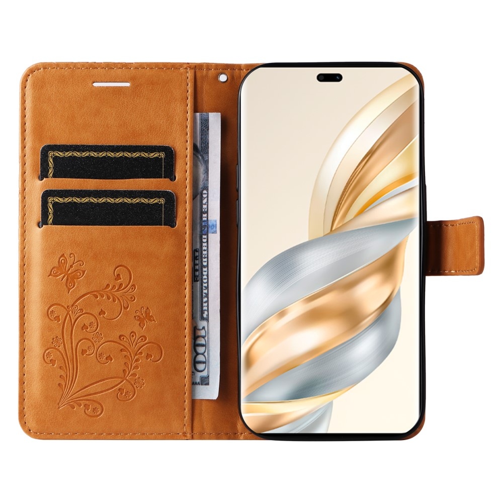 Big Butterfly knížkové pouzdro na Honor Magic 7 Lite 5G - žluté