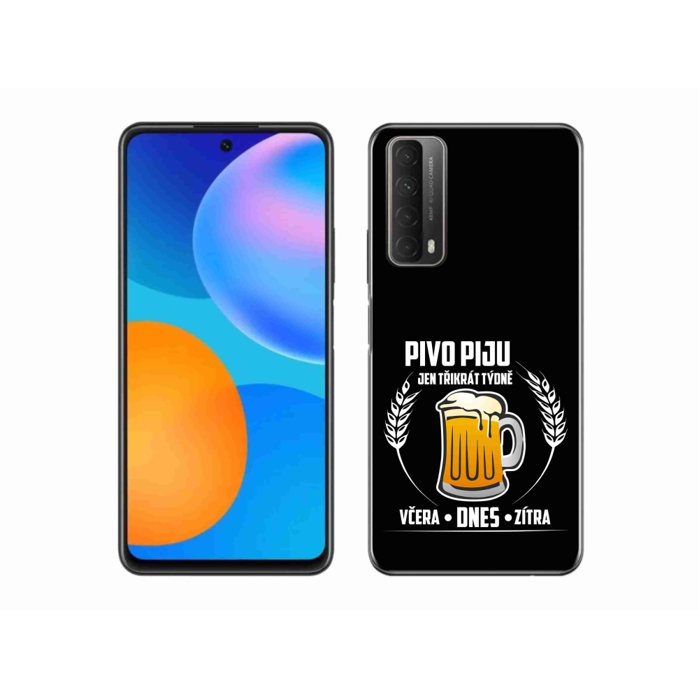 Gelový kryt mmCase na Huawei P Smart (2021) - pivní motiv černé pozadí