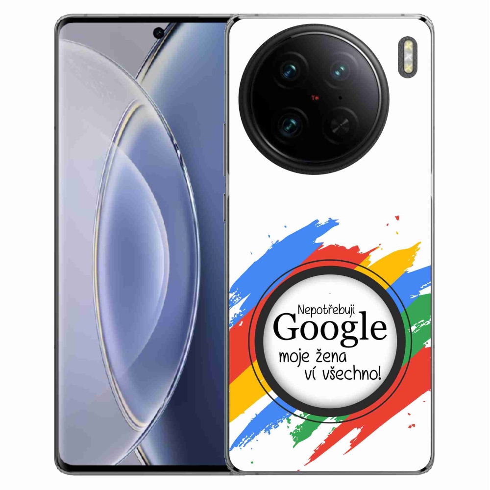 Gelový kryt mmCase na Vivo X90 Pro - žena ví všechno bílé pozadí