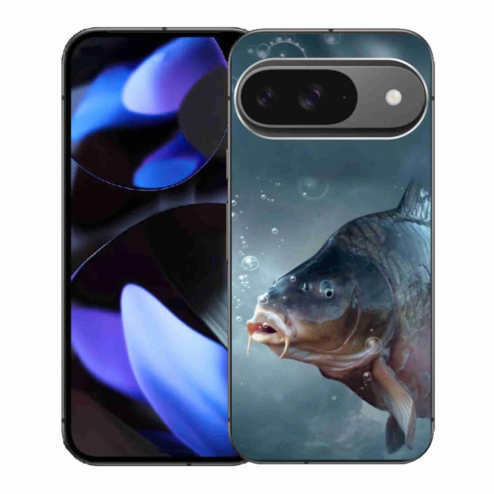 Gelový kryt mmCase na Google Pixel 9/9 Pro - kapr a bublinky