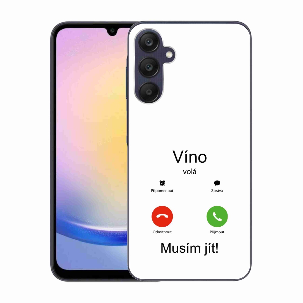 Gelový kryt mmCase na Samsung Galaxy A25 5G - víno volá bílé pozadí