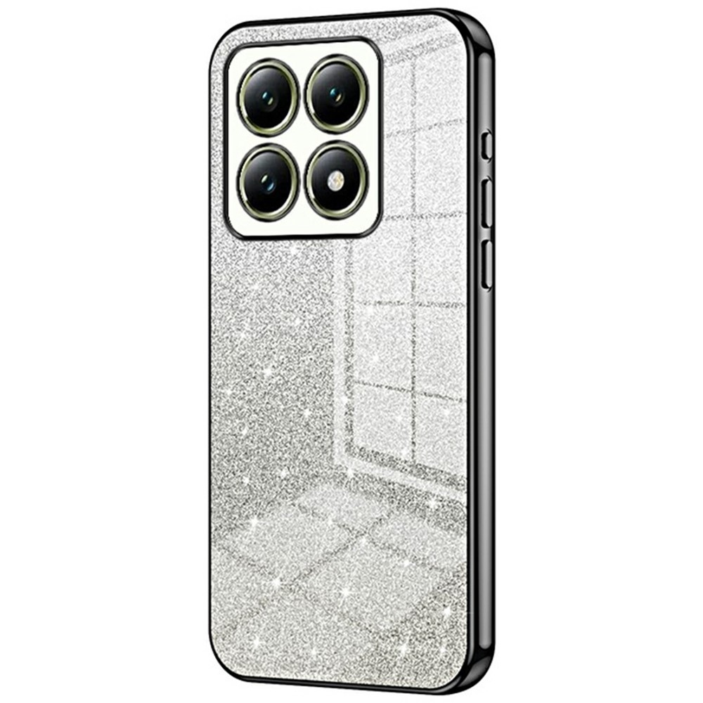 Cut gelový třpytivý obal na Xiaomi 14T - černý
