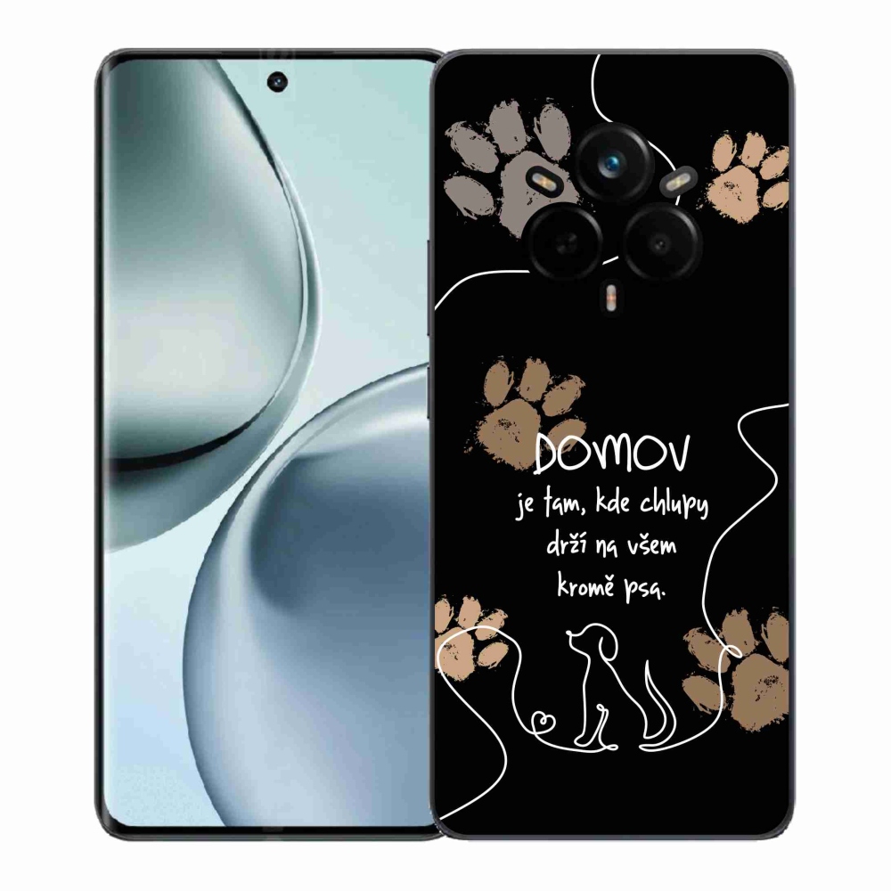 Gelový kryt mmCase na Realme 14 Pro+ 5G - psí motiv černé pozadí
