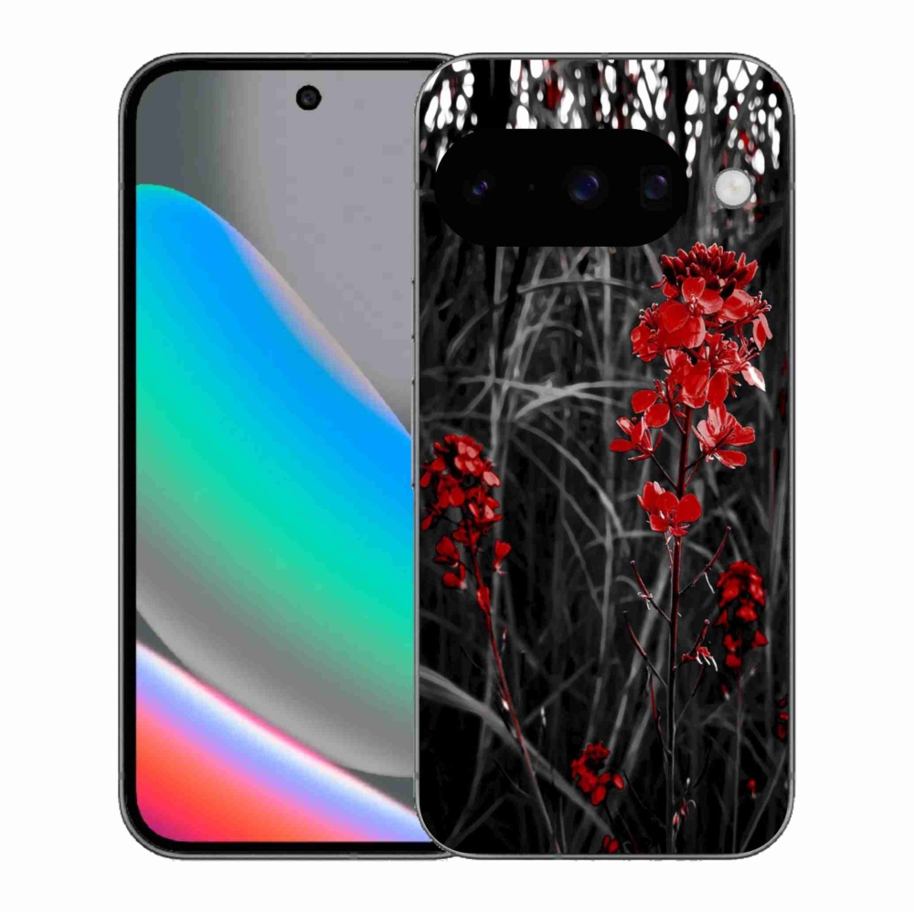 Gelový kryt mmCase na Google Pixel 10 - červená rostlina