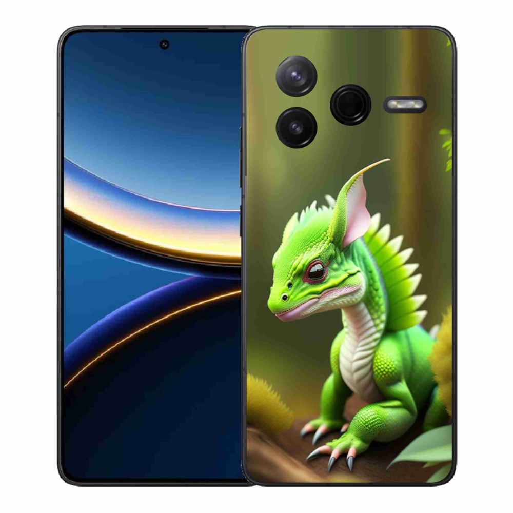 Gelový kryt mmCase na Xiaomi Poco F7 Pro - zelený dráček
